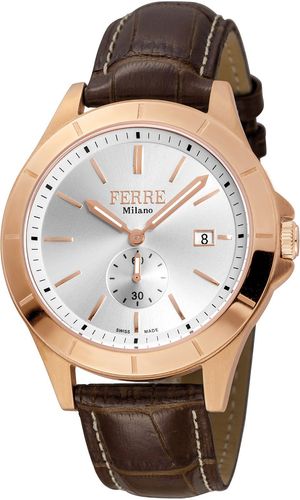 Ferre Milano Men's Stainless Steel Croc Embossed Leather Watch, 43mm at Nordstrom Rack