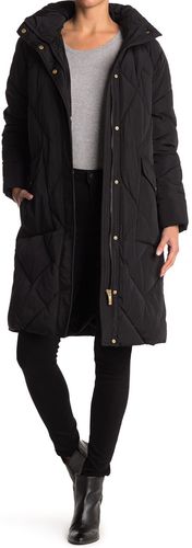 Donna Karan Faux Fur Lined Hood Zip Cocoon Puffer Jacket at Nordstrom Rack