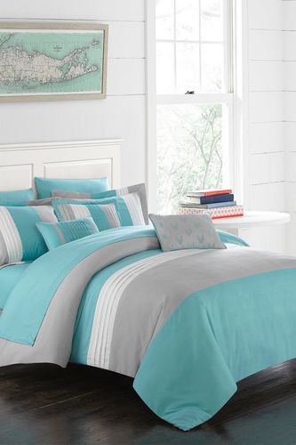 Chic Home Bedding King Rashi Color Block Bed In a Bag Comforter Set - Turquoise at Nordstrom Rack