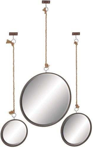 Willow Row Modern 37", 40", and 42" Iron-Framed Wall Mirrors With Rope Hangers at Nordstrom Rack