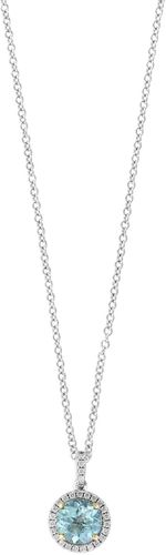 Effy 14K White & Yellow Gold Aquamarine Diamond Pendant Necklace at Nordstrom Rack