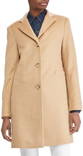 Wool Blend Reefer Coat