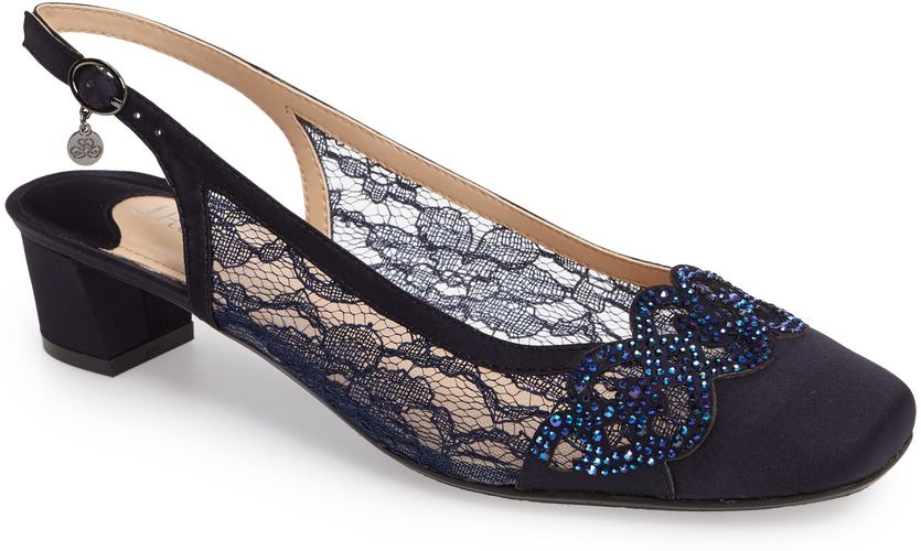 Faleece Crystal Embellished Slingback Pump