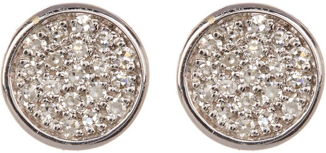 Carriere Sterling Silver Pave Diamond Disc Stud Earrings - 0.11 ctw at Nordstrom Rack