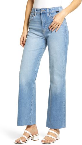 Mavi Victoria High Waist Distressed Raw Hem Wide Leg Jeans