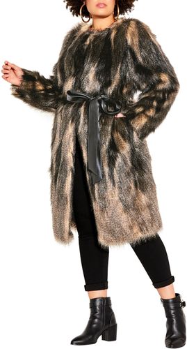 Plus Size Women's City Chic '70S Diva Faux Fur Jacket