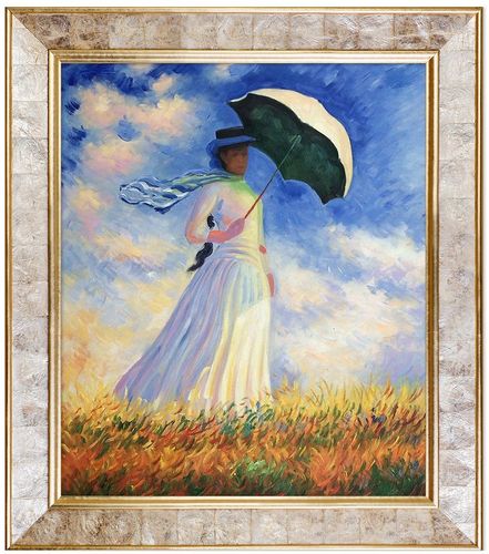 Overstock Art Woman with a Parasol by Claude Monet Framed Hand Painted Oil Reproduction - 26" x 30" at Nordstrom Rack