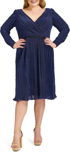 Plus Size Women's MAC Duggal Empire Waist Long Sleeve Cocktail Dress