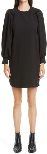 Long Sleeve Crepe Shift Dress