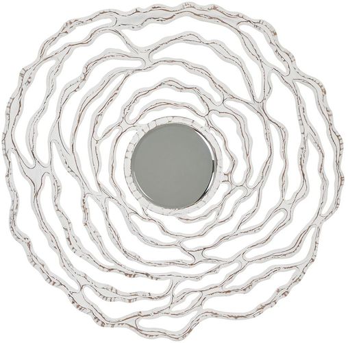 Willow Row Large Abstract Flower White Wood Wall Mirror - 45" at Nordstrom Rack