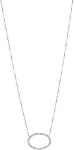 Carriere Sterling Silver Diamond Open Oval Pendant Necklace - 0.12 ctw at Nordstrom Rack