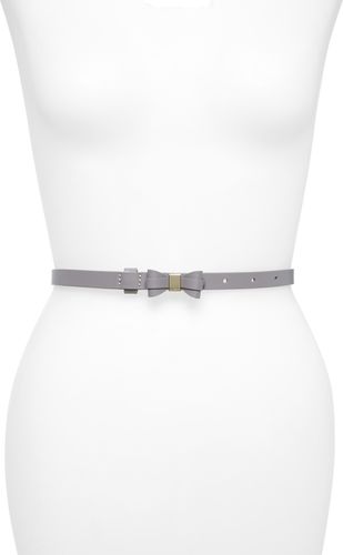 Bow Tie Leather Belt Grey