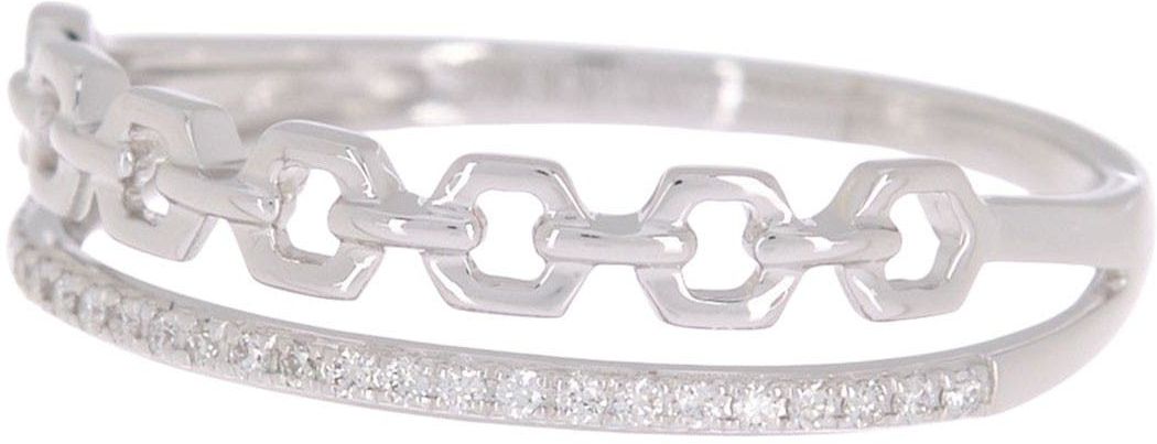 Bony Levy 18K White Gold Pave Diamond & Link Ring - 0.06 ctw at Nordstrom Rack