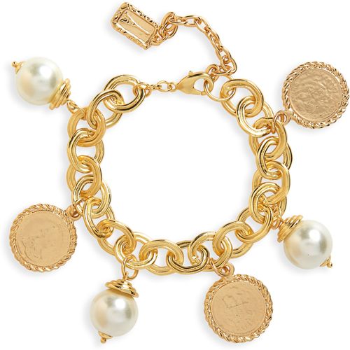 Coin & Imitation Pearl Bracelet