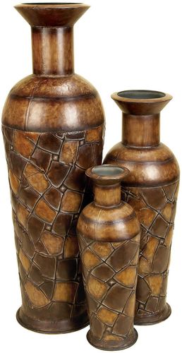 Willow Row Rustic Iron Flared Urn Vases     3-Piece Set at Nordstrom Rack