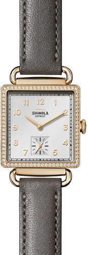 Shinola Women's Cass Diamond Sub Dial Leather Strap Watch, 28mm x 27mm - 0.34 ctw at Nordstrom Rack