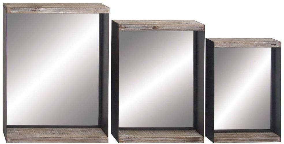 Willow Row Wood Metal Mirror - Set of 3 at Nordstrom Rack