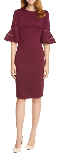 Ted Baker London Filnio Bell Sleeve Body-Con Dress at Nordstrom Rack