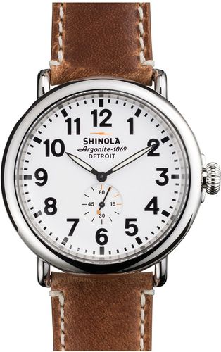 'The Runwell' Leather Strap Watch, 47mm