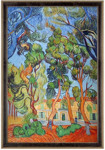Overstock Art Trees in the Garden of St. Paul Hospital by Vincent Van Gogh Framed Hand Painted Oil on Canvas at Nordstrom Rack