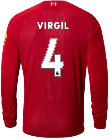 Liverpool FC Home LS Jersey Virgil No EPL Patch