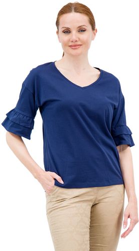 T-shirt in jersey di cotone manica con volant