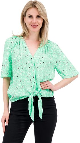 Blusa fantasia 100% viscosa con nodo davanti