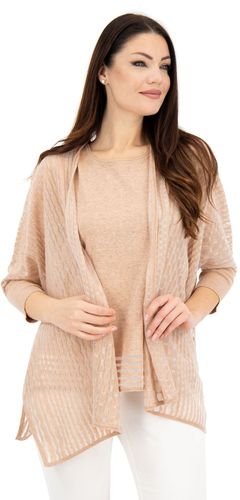 Cardigan in maglia con cotone e lino