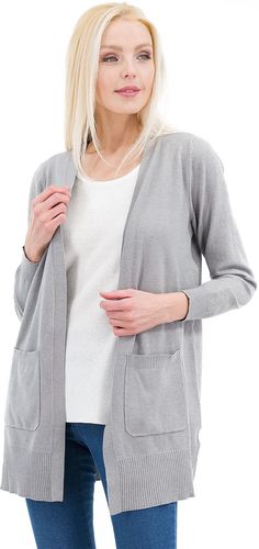 Cardigan lungo in maglia con dettagli in costina