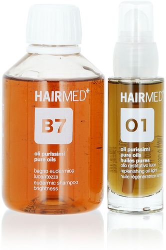 Kit lucentezza capelli: shampoo B7 e olio o1