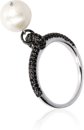 Anello in argento 925 con perla Ming e spinelli