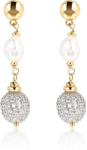 Orecchini pendenti in argento con perle Ming