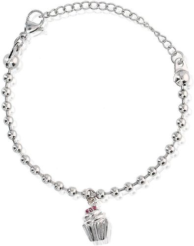 Bracciale charm cupcake con corindoni rosa