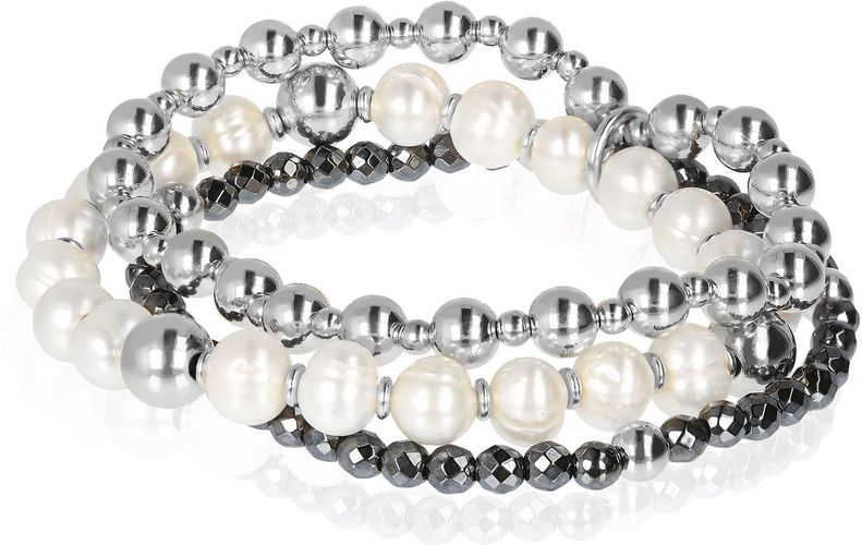 Bracciale elastico multifilo con perle