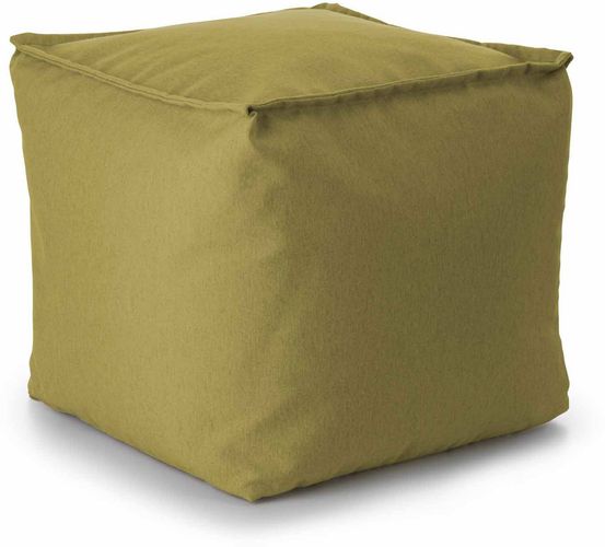 Recycled Pouf a cubo color oliva con poliestere riciclato 45cm