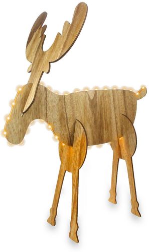 Decorazione in legno luminosa a forma di renna