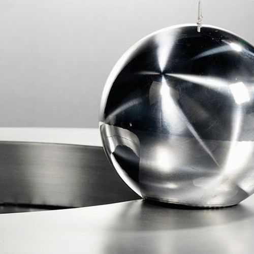 Candela a sfera effetto metallo + scatola