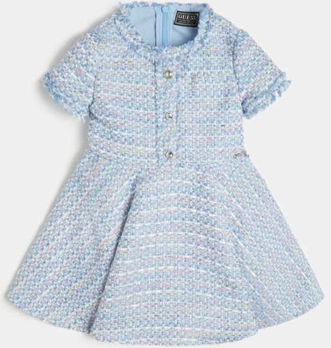 GUESS Bambina, Abito Tweed Lurex, Blu chiaro, Taglia 6