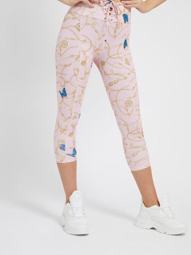 Donna, Leggings Stampa All Over, Rosa multi, Taglia XL