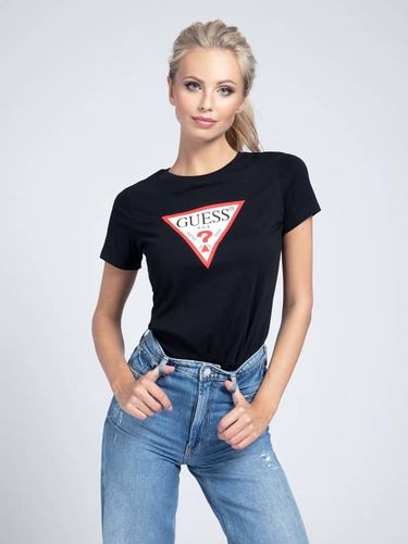 Donna, T-Shirt Triangolo Logo , Nero, Taglia L