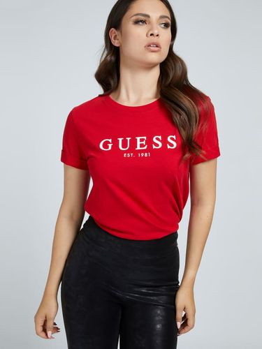 Donna, T-Shirt Logo, Rosso, Taglia L