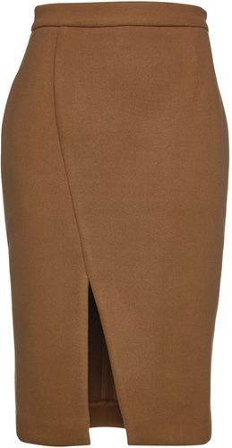 Camel Mouflon Pencil Skirt