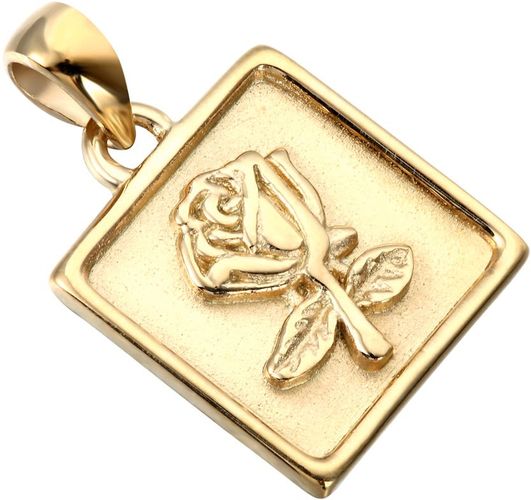 18Ct Gold Vermeil Rose Medallion Pendant Necklace