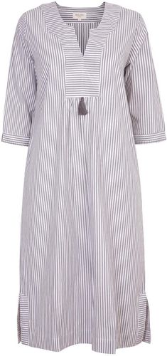 At Ease Midi Dress - Cotton Stripe - Flint