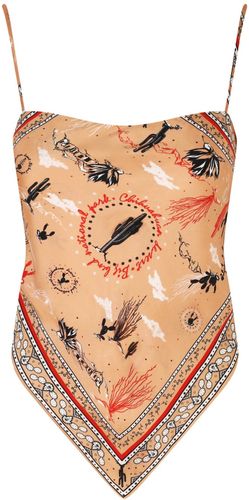 Silk Scarf Top Chihuahuan Desert Print