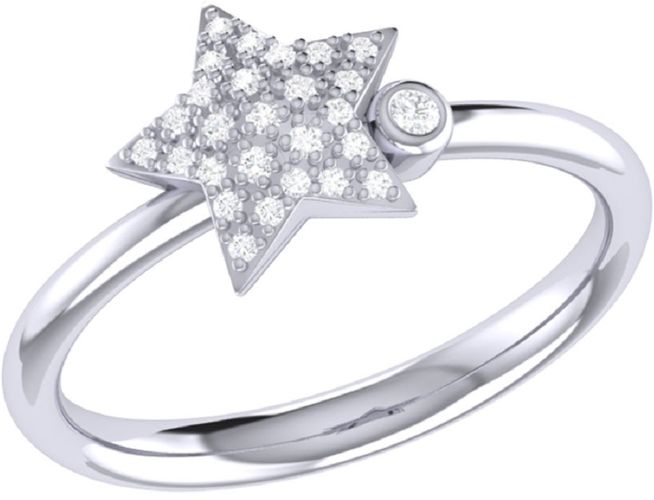Dazzling Star Bezel Ring In Sterling Silver