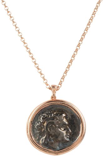 Roman Coin Ancient Pendant Necklace Rose Gold