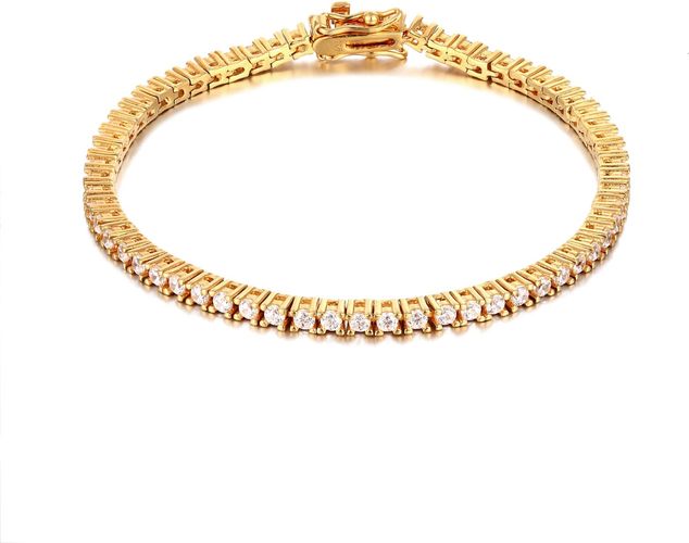18Ct Gold Vermeil White Cz Tennis Bracelet