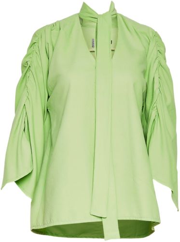 Maxine Blouse With Neck Tie In Green