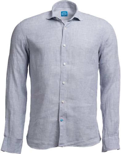 Krabi Checked Linen Shirt Grey